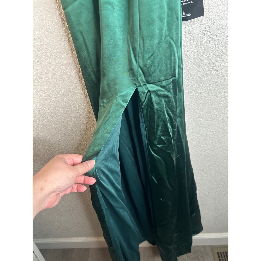 Lulus Make it Elegant Emerald Green Stain Strappy Maxi Dress Size XL New! - Picture 9 of 13